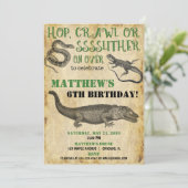 Invitation Anniversaire de la fête du reptile, alligator du l (Debout devant)