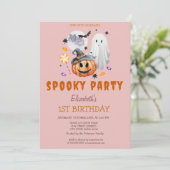 Invitation Anniversaire de la fête Éffrayante citrouille (Debout devant)