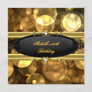 Invitation Anniversaire de la fête Gold Black Diamond