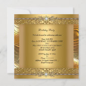 Invitation Anniversaire de la fête Gold sur Gold Diamond (Dos)