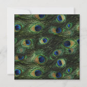 Invitation Anniversaire de la fête Peacock Green Blue Gold (Dos)