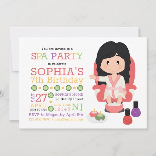 Invitation Anniversaire de la fête spa (Devant)