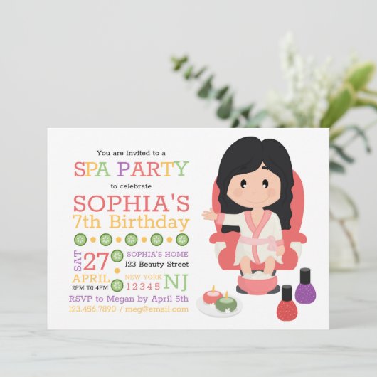 Invitation Anniversaire de la fête spa (Debout devant)