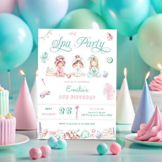 Invitation Anniversaire de la fête spa