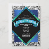 Invitation Anniversaire de la feuille poster de animal de la  (Devant)