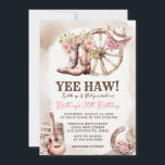 Invitation Anniversaire de la fille 21, 30e, 40e, Ouest rusti<br><div class="desc">Cowgirl Boot Floral Western Invitation. 30ème anniversaire de la petite fille occidentale rustique.</div>