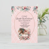 Invitation Anniversaire de la fille au cheval  (Debout devant)