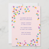 Invitation Anniversaire de la fille Confetti rose vif (Devant)