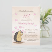 Invitation Anniversaire de la fille d'Autmn Hedgehog (Debout devant)