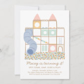 Invitation Anniversaire de la fille de l'aire de jeu intérieu (Devant)