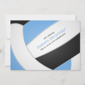Invitation anniversaire de la fille de volley-ball noir bleu (Devant)