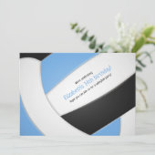 Invitation anniversaire de la fille de volley-ball noir bleu (Debout devant)