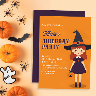 Invitation Anniversaire de la fille d'Halloween