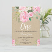 Invitation Anniversaire de la fille d'un premier anniversaire (Debout devant)