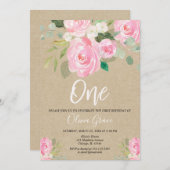 Invitation Anniversaire de la fille d'un premier anniversaire (Devant / Derrière)