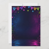 Invitation Anniversaire de la fille folle de Glow (Dos)