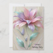 Invitation anniversaire de la fleur d'or rose moderne (Devant)