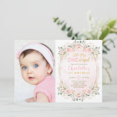 Invitation Anniversaire de la florale de l'or rose (Debout devant)