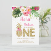 Invitation Anniversaire de la flore tropicale de l'ananas (Debout devant)