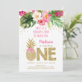 Invitation Anniversaire de la flore tropicale de l'ananas (Debout devant)