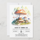 Invitation Anniversaire de la forêt de champignons enchantés (Devant)