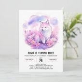 Invitation Anniversaire de la Forêt de Loup Whimsical (Debout devant)