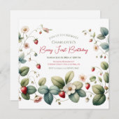 Invitation Anniversaire de la fraise "Berry First" (Devant / Derrière)