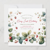Invitation Anniversaire de la fraise "Berry First" (Devant)