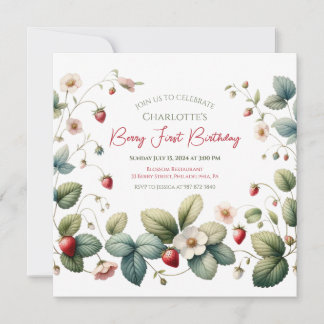 Invitation Anniversaire de la fraise "Berry First"