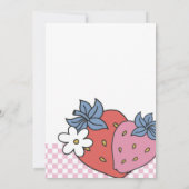 Invitation Anniversaire de la fraise rétro (Dos)