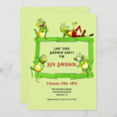 Invitation Anniversaire de la grenouille (Devant / Derrière)