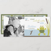 Invitation Anniversaire de la grenouille de natation de Ribbi (Devant / Derrière)