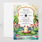 Invitation Anniversaire de la grenouille magique (Devant / Derrière)