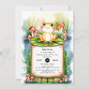 Invitation Anniversaire de la grenouille magique pour enfants