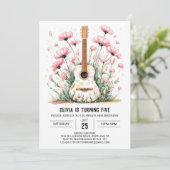 Invitation Anniversaire de la guitare de ballade acoustique e (Debout devant)