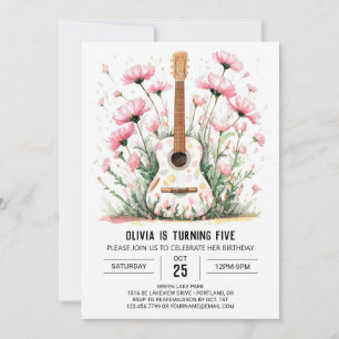 Invitation Anniversaire de la guitare de ballade acoustique e