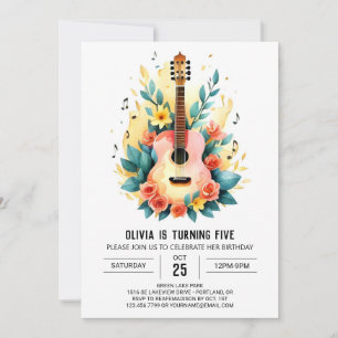 Invitation Anniversaire de la guitare du musicien acoustique