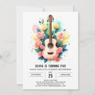 Invitation Anniversaire de la guitare du musicien acoustique