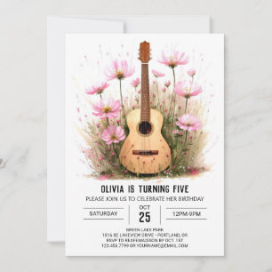 Invitation Anniversaire de la guitare du musicien acoustique
