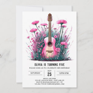 Invitation Anniversaire de la guitare du musicien magique