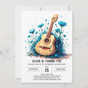 Invitation Anniversaire de la guitare numérique enchantée