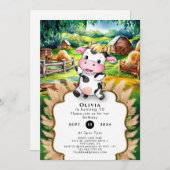 Invitation Anniversaire de la jolie petite vache (Devant / Derrière)