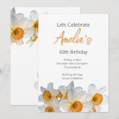 Invitation Anniversaire de la jonquille du printemps (Devant / Derrière)