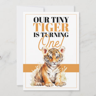 Invitation Anniversaire de la jungle de Tigre blanc et orange