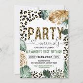 Invitation Anniversaire de la Jungle Empreinte de léopard (Devant)