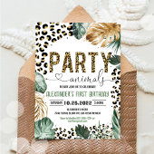 Invitation Anniversaire de la Jungle Empreinte de léopard