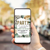 Invitation Anniversaire de la Jungle Empreinte de léopard