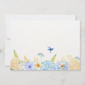 Invitation Anniversaire de la libellule florale d'aquarelle (Dos)