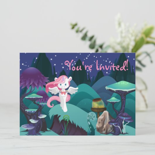 Invitation Anniversaire de la licorne (Debout devant)