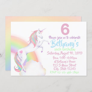 Invitation Anniversaire de la licorne